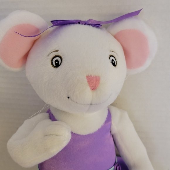 Large Angelina Ballerina Girl Plush American Purple Dress Doll Sababa Toy Ballet - Picture 3 of 15